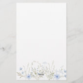 Blauwe Tuin Bloemen Monogram Papier Papier (Achterkant)