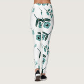 Blauwe Tuin Bloemennacht Leggings (Achterkant)
