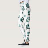 Blauwe Tuin Bloemennacht Leggings (Links)