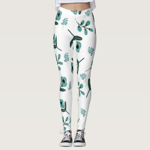 Blauwe Tuin Bloemennacht  Leggings