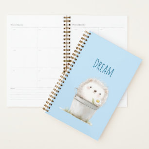Blauwe Tuin Egel met Madeliefje Bloem  Planner