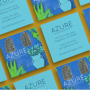 Blauwe tuin Florist Landscaper Architect Vierkante Visitekaartje