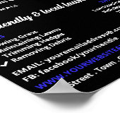 Blauwe tuin grasmaaier, gazon verzorging poster (Hoek)