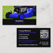 Blauwe tuin grasmaaier, gazon verzorging visitekaartje (Voorkant / Achterkant)