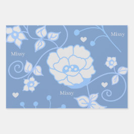 Blauwe Tuin Inpakpapier Vel