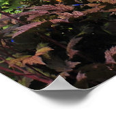 Blauwe tuin van delfinium en grieks godin beeld poster (Hoek)