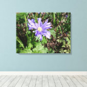 Blauwe tuinbloem canvas afdruk (Insitu (Houten vloer))