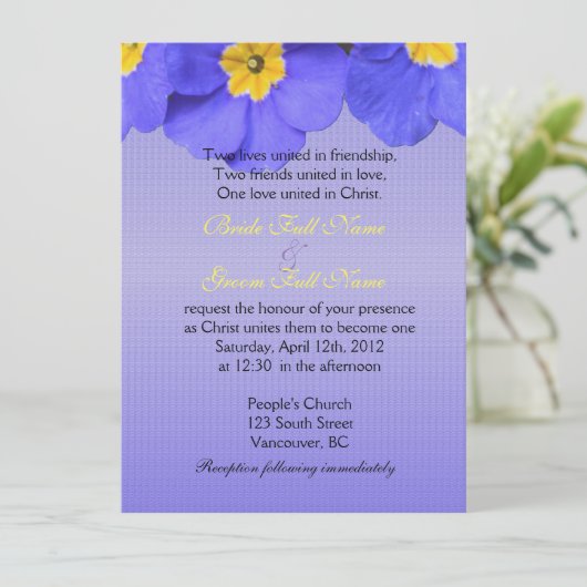  blauwe tuinbloemen Christelijk, religieus Kaart (Staand voorkant)