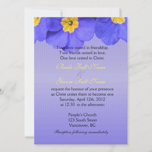  blauwe tuinbloemen Christelijk, religieus Kaart (Voorkant)