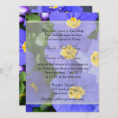  blauwe tuinbloemen Christelijke bruiloft Kaart (Voorkant / Achterkant)