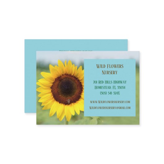 Blauwe Tuinman Landschapsarchitect Bloemist Zonneb Visitekaartje (Voorkant / Achterkant in situ)