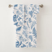 Blauwe tuinvlinder en Floral Garden Pattern Bad Handdoek (Insitu)