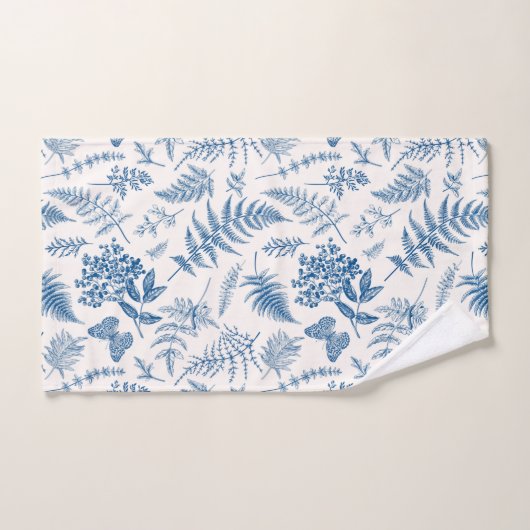 Blauwe tuinvlinder en Floral Garden Pattern Bad Handdoek (Handdoek)