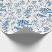 Blauwe tuinvlinder en Floral Garden Pattern Cadeaupapier (Hoek)