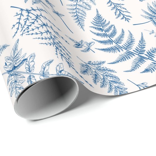 Blauwe tuinvlinder en Floral Garden Pattern Cadeaupapier (Rol Hoek)