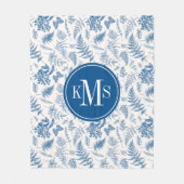 Blauwe tuinvlinder en Floral Garden Pattern Fleece Deken (Voorkant)