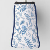 Blauwe tuinvlinder en Floral Garden Pattern Golfheadcover (Draai 90)