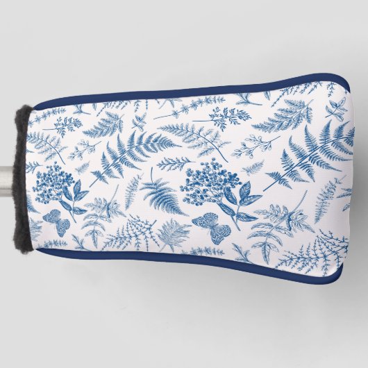 Blauwe tuinvlinder en Floral Garden Pattern Golfheadcover (Voorkant)