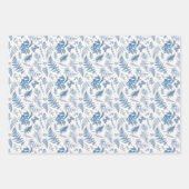 Blauwe tuinvlinder en Floral Garden Pattern Inpakpapier Vel (Voorkant)