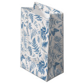 Blauwe tuinvlinder en Floral Garden Pattern Klein Cadeauzakje (Voorkant Gekanteld)