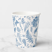 Blauwe tuinvlinder en Floral Garden Pattern Papieren Bekers (Achterkant)