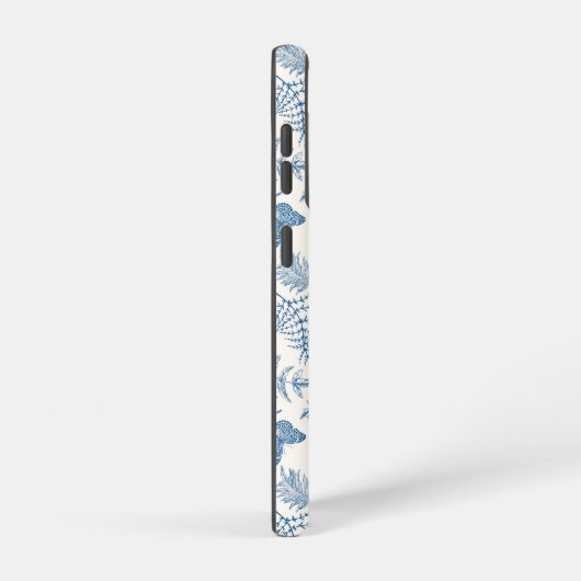 Blauwe tuinvlinder en Floral Garden Pattern Samsung Galaxy Hoesje (Rechterkant)