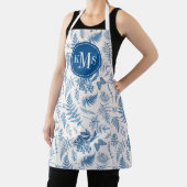 Blauwe tuinvlinder en Floral Garden Pattern Schort (Insitu)