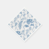 Blauwe tuinvlinder en Floral Garden Pattern Servet (Hoek)