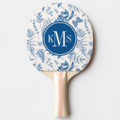 Blauwe tuinvlinder en Floral Garden Pattern Tafeltennisbatje (Voorkant)