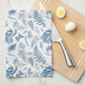 Blauwe tuinvlinder en Floral Garden Pattern Theedoek (Quarter Fold)