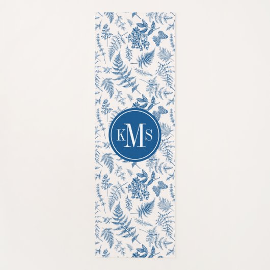 Blauwe tuinvlinder en Floral Garden Pattern Yogamat (Voorkant)