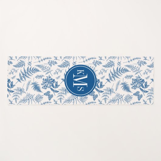 Blauwe tuinvlinder en Floral Garden Pattern Yogamat (Voorkant (horizontaal))