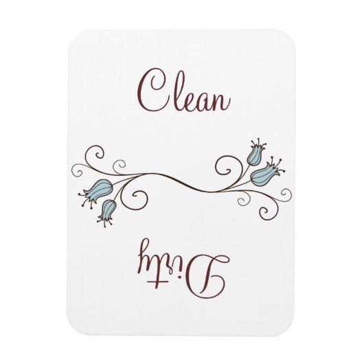 Blauwe Tulp Afwasmachine Schoon - Vuil Magneten (Verticaal)
