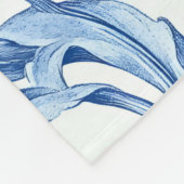 Blauwe Tulp  bloemmotief Fleece Deken (Hoek)
