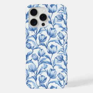 Blauwe Tulp bloemmotief iPhone 15 Pro Max Case