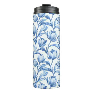 Blauwe Tulp bloemmotief Thermosbeker