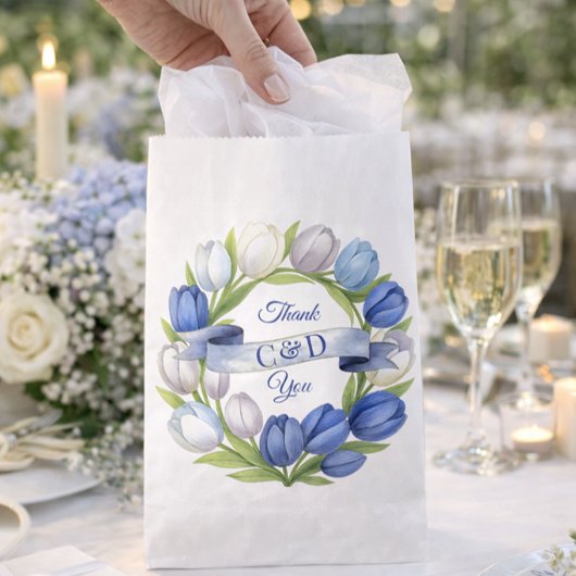 Blauwe Tulp Bruiloft Bedankt Favor Thema Bedankzakje