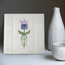 Blauwe Tulp Muur Decor Kunst Nieuw Kunst Deco Gibb