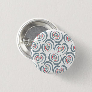 Blauwe tulp ronde button 3,2 cm