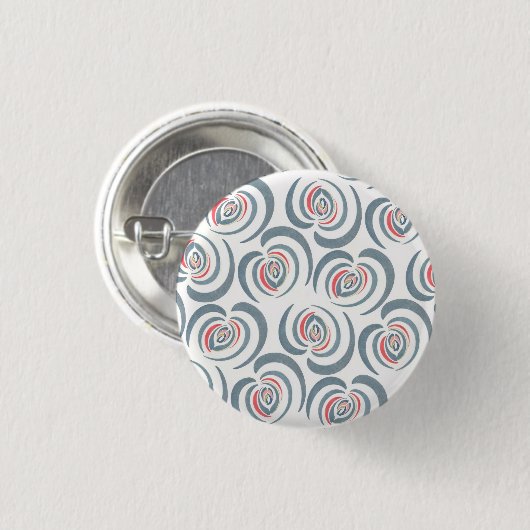 Blauwe tulp ronde button 3,2 cm (Voorkant /achterkant)