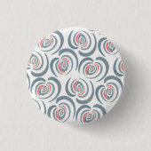 Blauwe tulp ronde button 3,2 cm (Voorkant)