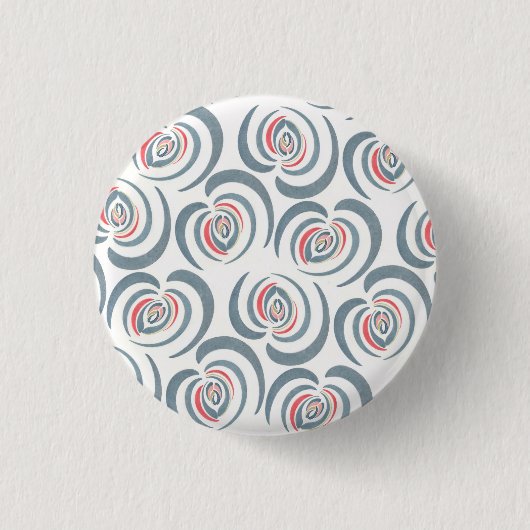 Blauwe tulp ronde button 3,2 cm (Voorkant)