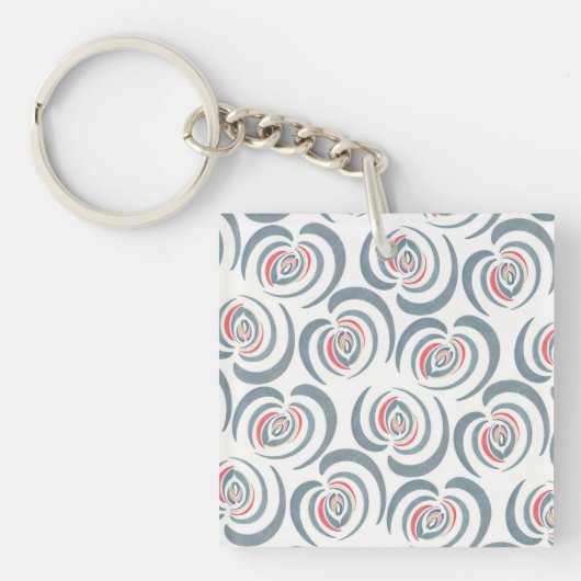 Blauwe tulp  sleutelhanger (voorkant)