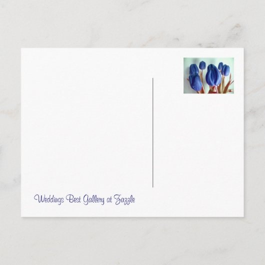 Blauwe tulpen aankondigingskaart (Achterkant)