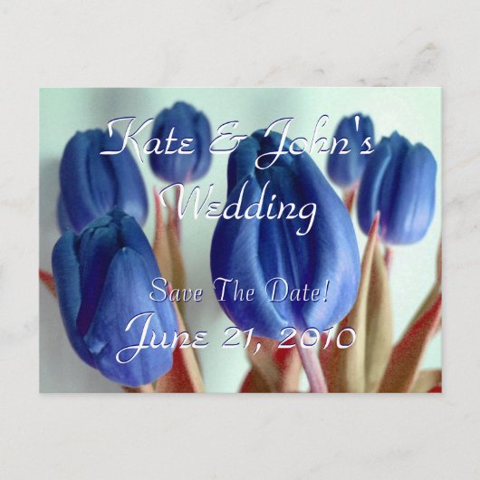 Blauwe tulpen aankondigingskaart (Voorkant)