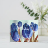 Blauwe tulpen aankondigingskaart (Staand voorkant)