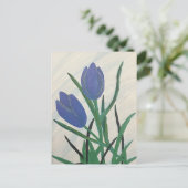 Blauwe tulpen briefkaart (Staand voorkant)