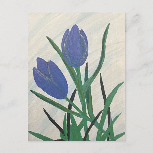 Blauwe tulpen briefkaart (Voorkant)