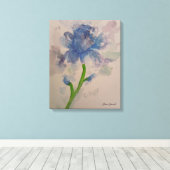 Blauwe tulpen canvas afdruk (Insitu (Houten vloer))
