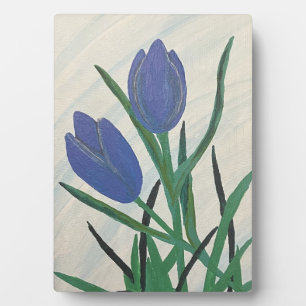 Blauwe tulpen fotoplaat